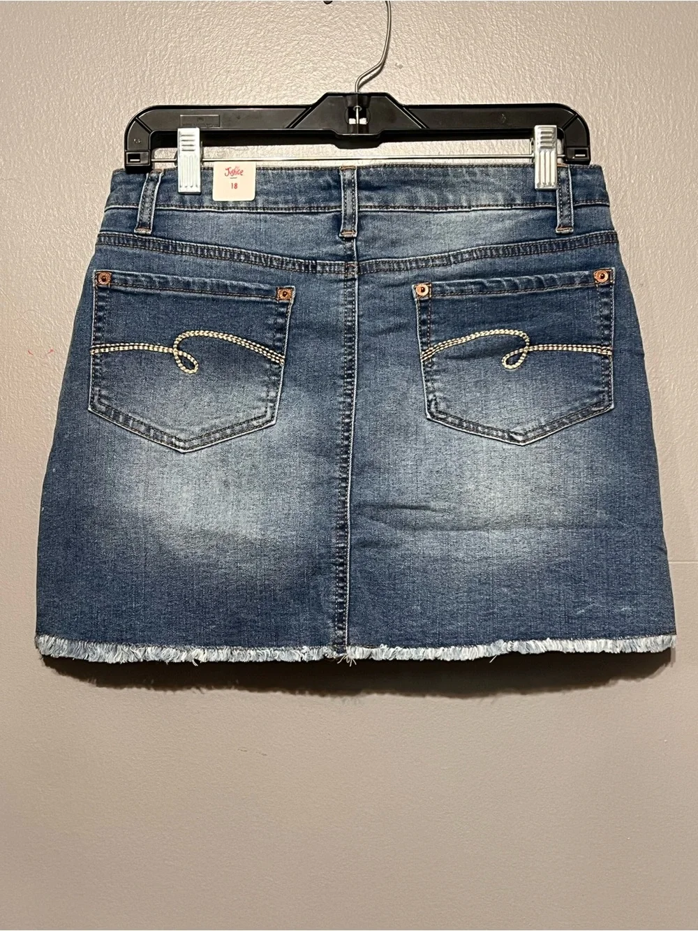 Justice Denim Skort Light Wash Distressed Mini Skirt with Shorts – Size 18